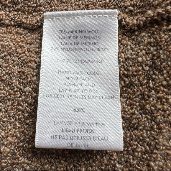 Eileen Fisher Tan Italian Wool Blend Open Front Cardigan Sweater 26161 - Picture 9 of 9